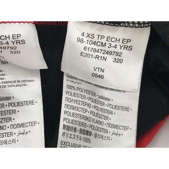 Nike Boys Track Suit Warm Up XS 4 Zip Up Jacket Pant Set Black‎ Red Jacket Pants - Picture 10 of 11